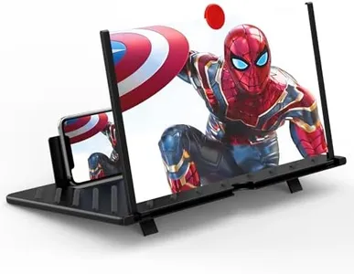 20" Screen Magnifier for Smartphone, 3D HD Mobile Phone Magnifying Projector Screen Enlarger Expanders for Movies, Videos, and Gaming, Foldable Phone Stand with Screen Amplifiere(Black 20inch)