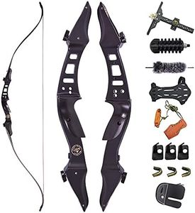 ZSHJGJR 60" Archery Recurve Bow Metal Riser Takedown Recurve Bow 20-50lbs Competition Athletic Bow ILF Bow Riser and Limbs for Adult Right Handed Archery Kit (Bow Set, 20lbs)