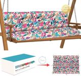 LC&QS Porch Swing Cushions, Waterproof Porch Swing Cushion, Outdoor Bench Cushion 2-3 Seater Waterproof Thicken Swing Replacement Cushions, for Outdoor Furniture（Red Leaves，60 x 40 x 4 inches）