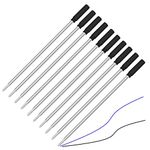10 Pack, Pen Savings Ballpoint Pen Refills Compatible With Cross & Vera Bradley Ballpoint Pens, Medium, Bulk Packed (5 Black / 5 Blue)