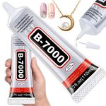 B7000 Rhinestones Glue for Crafts, 110ML 3.7fl.oz Clear B-7000 Super Jewelry Glue Transparent Industrial Adhesive for Fabric Phone Repair Jewelery Making Crystal Gem Tac Nail Art Stone Wood Glass