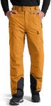 FREE SOLDIER Men's Waterproof Snow Insulated Pants Winter Skiing Snowboarding Pants with Zipper Pockets (Orange XXX-Large(50-52)/32L)