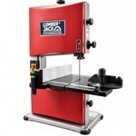 Lumberjack Bandsaw, Band Saw 200mm with 45° Table Tilt Woodwork for PRO Cuts, Portable Bench Saw for Woodworking, Crafting and DIY Workshop, Dust Extraction Port, 300W, 240V, Red