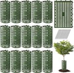 Lawei 16 Pack Tree Trunk Protector Plant Guard Protectors with Zip Ties, Garden Protection Tree Wraps Cages for Damaged Bark, Extendable Shrub Protectors from Trimmers, Mowers & Sun Scald