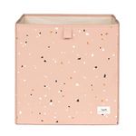 3 Sprouts Recycled Fabric Storage Cube - Foldable Cube Storage Bin for Organizing Shelves, Perfect for Kallax Units, 13 inch Kids Cubby Storage Bins, Cube de Rangement - Terrazzo Clay