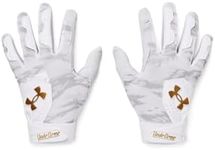 Under Armour Boys Youth Clean Up Culture Baseball Gloves, (100) White/Mod Gray/Gold, Large