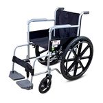 Vissco Rodeo Veer Mag Wheel, Premium WheelChair With Fixed Handle & Swingable Footrest, Weight Capacity 100kg - Universal (Grey)