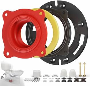 Universal Toilet Flange Repair Kit TF02-RI – Includes Flange, Elastic Wax Ring Gasket & Waterproof Sealing Tape with Brass Bolts, Better Than Toilet Wax Seal, Double Sealing Protection