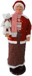 Fraser Hill Farm Life Size 58-in. Dancing Mrs. Claus Animatronic with Teddy Bear, Indoor Animated Holiday Home Decor, Motion Activated Christmas Decoration