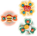 JACKEYLOVE Suction Cup Spinner Toys for Baby Toddler, Suction Baby Toys 6-12 Months, Spinner Toys for 1 2 Year Old Boys Girls(3 Pack)…