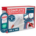WRAPPYBAG Bed Bugs Mattress Protector - Mattress Cover - Zipped Mattress Protector - Waterproof - Cotton Surface - Double Size