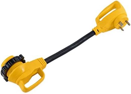 Camco 55522 18" 30 AMP Standard Male / 30 AMP 90 Degree Locking Female PowerGrip Adapter