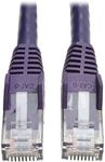 Tripp Lite Cat6 Gigabit Ethernet Snagless Molded Patch Cable 24 AWG 550MHz Premium UTP, Purple, RJ45 M/M 50' (N201-050-PU)