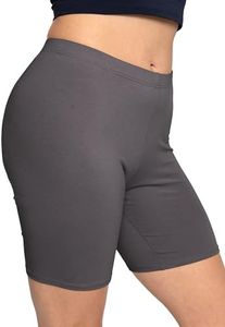STRETCH IS COMFORT Plus Size Biker Shorts Women Cotton | Workout Bike Shorts for Women | Gym Work Out Sports Running XL - 10X