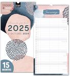 Couple planner 2025 3 columns PASTEL planner for two 2025 and Oct-Dec 2024, partner calendar 16x32,5cm, calendar for couples 2025, wall planner 2 persons simple, minimalistic, design