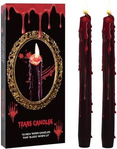 6 Pack Vampire Tears Taper Candles, 10 inch Tall Bleeding Candles, Soundvalue Unscented Black Tapered Candlesticks, Spooky Blood Drip Candles Set for Halloween Party Gothic Home Decorations