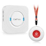 CallToU Caregiver Pager Wireless Call Button Nurse Alert System 500+ Feet for Home, Elderly, Patient, Disabled 1 Plugin Receiver 1 Waterproof Transmitter