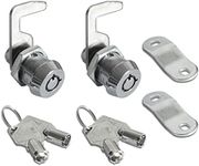 2 Pack Toolbox Lock 5/8" Tubular Cam Replacement Lock Hook Cam Keyed Alike with 4 Keys