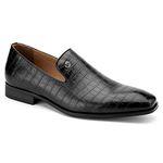 Meijiana Mens Loafers Wedding Dress Shoes Slip-On Loafers for Men Tuxedo Suit Shoes, Black-15, 13