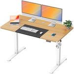 WOKA Electric Height Adjustable Electric Standing Desk, 55 x 28 Inch Sit Stand Desk with Memory Controllers, Stand up Desk for Home Office, Oak and Black Tabletop