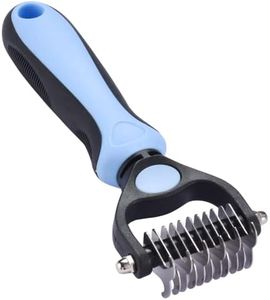 Black Rhino Dog Grooming Brush - Dog Dematting Tool Shedding Brush - Dog Undercoat Rake - Dog Grooming Kit, Pet Grooming Brush - Double Sided Deshedding Dog Comb for Medium to Large Dogs - Blue