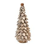 Creative Co-Op Buri Leaf Loop Pod Topper, Natural Decorative Tree, Gold