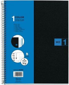 Miquelrius Single Subject Spiral Notebook, Graph/Quad Pages, Blue, 80 Sheets (8.5" x 11") (49423)
