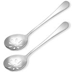 2 Pcs Slotted Serving Spoon Stainless Steel Slotted Spoons Slotted Spoon Soup Serving Spoons for Kitchen Home Restaurants(Silver)