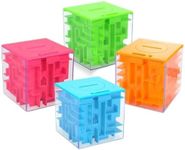 Maze Puzzle Box Money Saving Box, Coin Cash Bills Storage Boxes for Children Birthday Fun Game Challenge