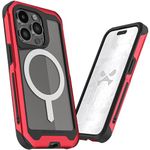 Ghostek Atomic Slim iPhone 15 Pro MagSafe Case, Compatible with Magnetic MagSafe Accessories, Aluminum Metal Frame, Hard Rugged Protection (6.1 Inch, Red)