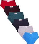 VIP Brat Boys 100% Cotton Stylish Briefs - Pack of 6 - Assorted Colours (70 CM, Assorted)