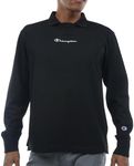 Champion C3-YG403 Men's Polo Shirt, Long Sleeve, Electrostatic Care, Thermal, Script Logo, Golf, Black, XL