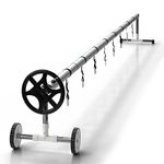 Pool cover roller reel rewinder up to 5.20 m steering wheel telescopic