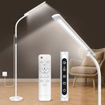 Floor Happy Lamp, UV-Free 10000 Lux Sun Lamp, Daylight Lamp with Remote & Touch Control & Adjustable Gooseneck for Reading/Office/Home