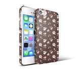 iPhone 5S Retro Floral Case, Akna Retro Floral Series**[Girl Case]**[Slim Cover]**[Semi-soft Rubber Oil Coating]**[Vintage Flower Pattern]Back Case for iPhone 5 5S - [Brown/Pink Floral](U.K)