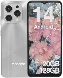DOOGEE N55 Plus Teléfono Móvil 6,56 Pulgadas HD+ 90Hz, Android 14 Smartphone con 20GB RAM + 128GB ROM, Octa-Core Telefonos Moviles Libres, Telefono Dual 4G Nano SIM, 5150mAh, Desbloqueo Facial, Plata