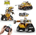 QLT Technik Robot RC Construction Toy 3in1 Remote Control Wall Robot/Tank/Dino Toy Gift for Children Ages 8-12+ Boys Girls 632 Pieces（Requires the installation of a battery）