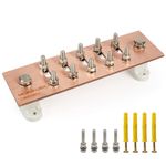 Pure Copper Ground Bar Kit- Adjustable Wall Mounted Copper Bus Bar with UL Material BusBar Insulator T Posts (Smart Copper Bar 1/4")