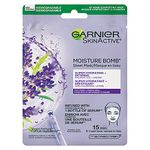 Garnier Beauty Face Mask, Revitalizing Anti-Fatigue Skin Care for Tired Looking Skin, Lavender, 1 Tissue Mask (28mL)