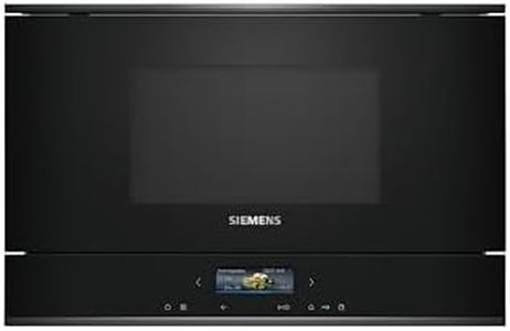 Siemens BF722L1B1 iQ700 Einbau-Mikrowelle, cookControl7 - Automatikprogramme, humidClean Plus - Innenraumreinigung, optimal für den Hocheinbau, seitlich öffnende Drehtür, Schwarz