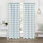 Achim Home Furnishings Hunter Bordeaux Rod Pocket Window Curtain Panel, 42" x 84", Ice Blue