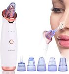 Aibeau Blackhead Remover Electric Blackhead Vacuum Suction Rechargeable Whitehead Remover Tool Kite Cleanser with 5 Replaceable Heads