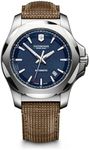 Victorinox Men's I.N.O.X. Mechanical Stainless Steel Case (316L/Forged) Blue Dial Wood Strap Quartz Watch