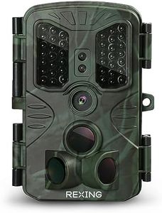 RexingUSA H1 Blackhawk Night Vision Trail Camera 1920x1080 Full HD, 40 IR LED, 120° PIR, Ultra-Fast Trigger, IP54, Supports 128GB SD, Surveillance Camera