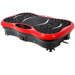 EVOLAND Vibration Plate Exercise Machine, Vibration Fitness Trainer with Bluetooth Speaker 5 Program Modes 2 Resistance Bands, Home Exercise Equipment for Fitness Body Toning-Red