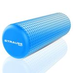 Strauss Yoga Foam Roller | Deep Tissue Massage Roller for Knee Exercise, Muscles Recovery & Physiotherapy | Home Gym Fitness Equipment for Full Body Relaxation and Flexibility | 45cm,(Blue)