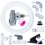 YUHX Water Filtration Ice Maker Fridge Installation Kit with Shut-Off T Valve,1/4"X 25 Feet Tubing for Appliance Water Line with Stop Tee Connection and Valve for Quick Installation