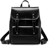 JIUFENG Women Genuine Leather Shoulder Backpack, Retro Satchel Bag Unisex Laptop Pack Bag, Large Capacity and Wear-resistant