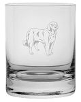 Akbash Dog Themed Etched 11oz Crystal Rocks Whisky Glass