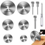 Drill Saw Blades for Dremel Rotary Tool, 6Pcs HSS Saw Disc Wheel Cutting Blades with Screwdriver for Wood Plastic Metal Cutting